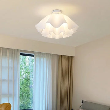 Nordic White Floral Ceiling Lamp | Minimalist Modern Chandelier