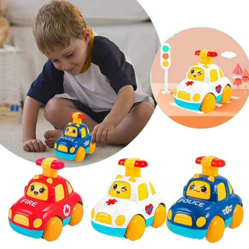 Kids Toys Cars Cartoon Press Inertia Car Toy Fire Engine Ambulance Cars Models Montessori Baby Toys for Boys Girls 1 to 3 Years
