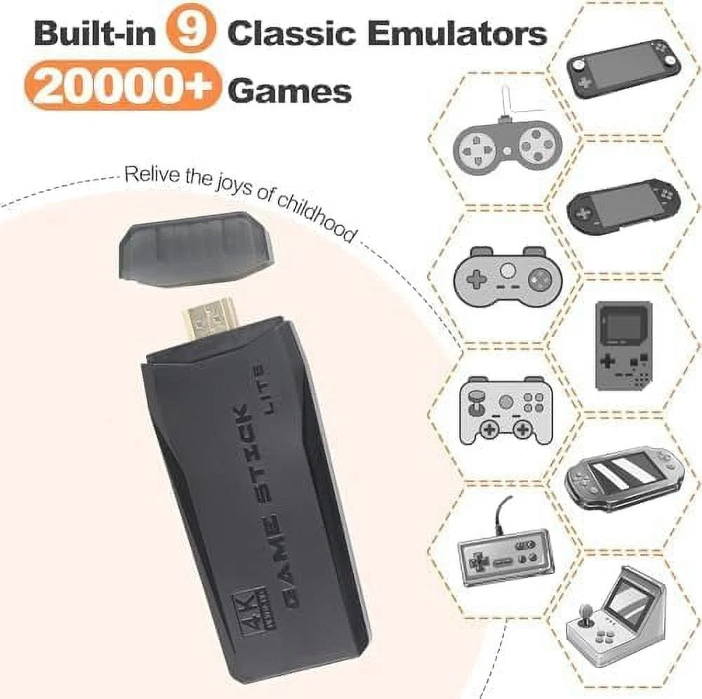 Wireless Controllers Video Game Console, Black
