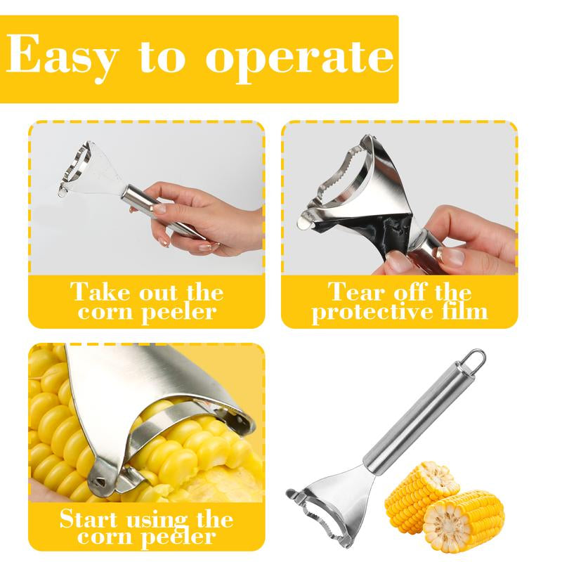 2 Counts Corn Peeler Corn Thresher, Ergonomic Handle, Kitchen Gadget Cutter Tool
