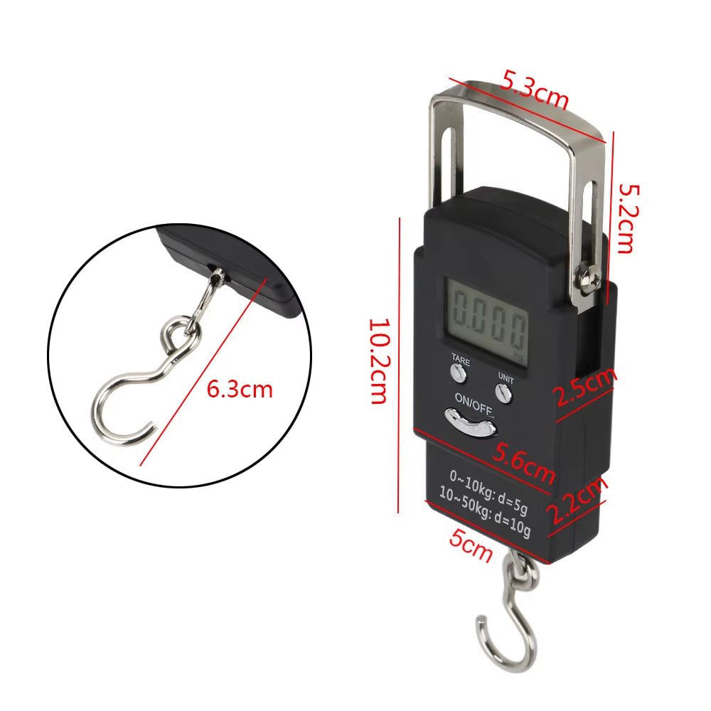 Hanging Digital Weighing Scale Home Tool 50Kg/110Lb LCD Electronic Scale for Fishing Luggage Travel Portable