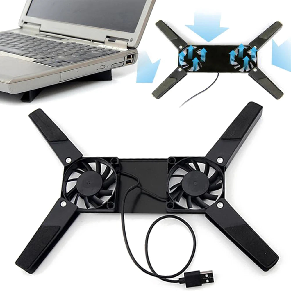 USB Powered Laptop Cooling Pad with Double 60Mm Fans Notebook Cooler Notebook Cooling Pad for Notebook Laptop PC Computer