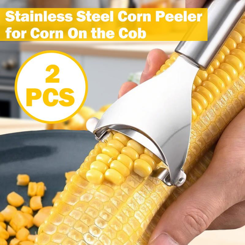 2 Counts Corn Peeler Corn Thresher, Ergonomic Handle, Kitchen Gadget Cutter Tool