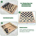 3 in 1 Chess Backgammon Checkers Set Wooden Portable Chess Board Entertainment Puzzle Game Toys for Children Adult Beginner