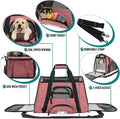 Airline-Approved Soft-Sided Pet Carrier for Cats and Small Dogs, Ventilated Travel Bag for Medium to Large Kittens and Puppies in Heather White and Red