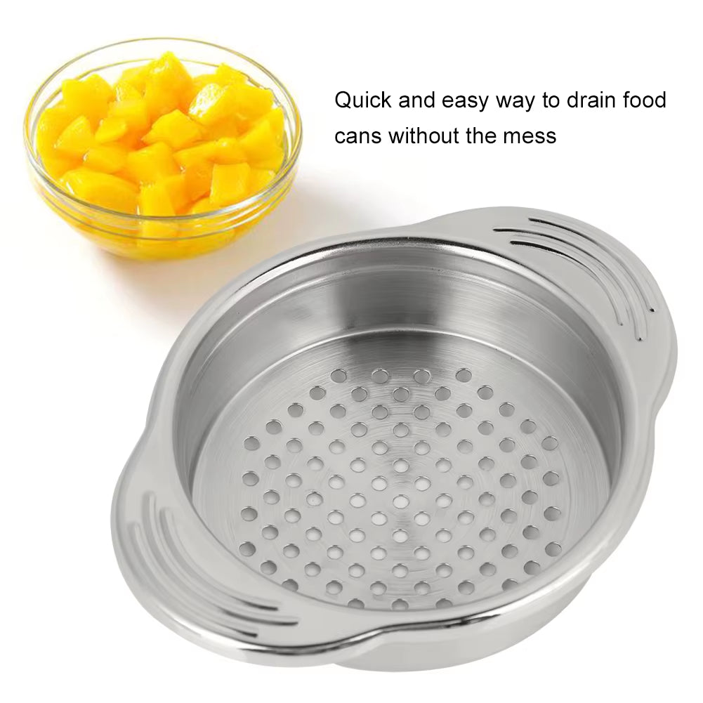 Stainless Steel Food Can Strainer Canned Food Drainer Tuna Can Oil Press Squeezer Kitchen Accessories
