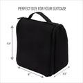 RPET Hanging Toiletry Bag Set with 3 Piece Clear Refillable Travel Bottles, Black
