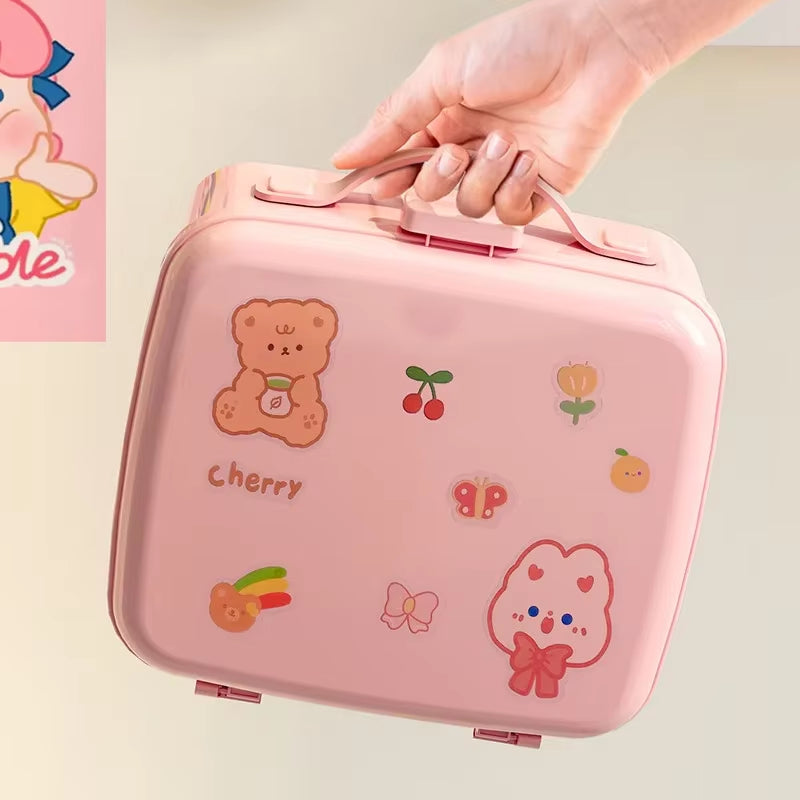 Pink Kids Toys Card Seal Organizer Board Game Tarot Three Kingdoms Poker Cards Protector Box Miniature Toys Container Storage