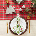 Holiday Dining Table Linen Collection Tartan Holly Plaid, Christmas Table Runner, 14X108, Red & Green