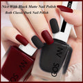 Dark Red Matte Nail Polish - Quick Dry Frosted Cherry Red Gel Nail Polish, Velvet Finish, Cruelty Free