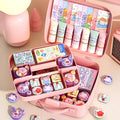 Pink Kids Toys Card Seal Organizer Board Game Tarot Three Kingdoms Poker Cards Protector Box Miniature Toys Container Storage