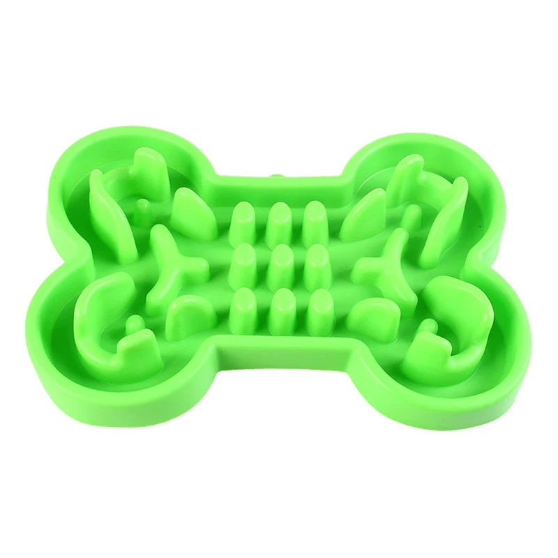 Pet Dog Bowl Healthy Soft Rubber Slow Food Feeder Anti-Slip Anti-Gulping Choke Travel Bowl for Cat Dog Food Feeding Slow Feeder
