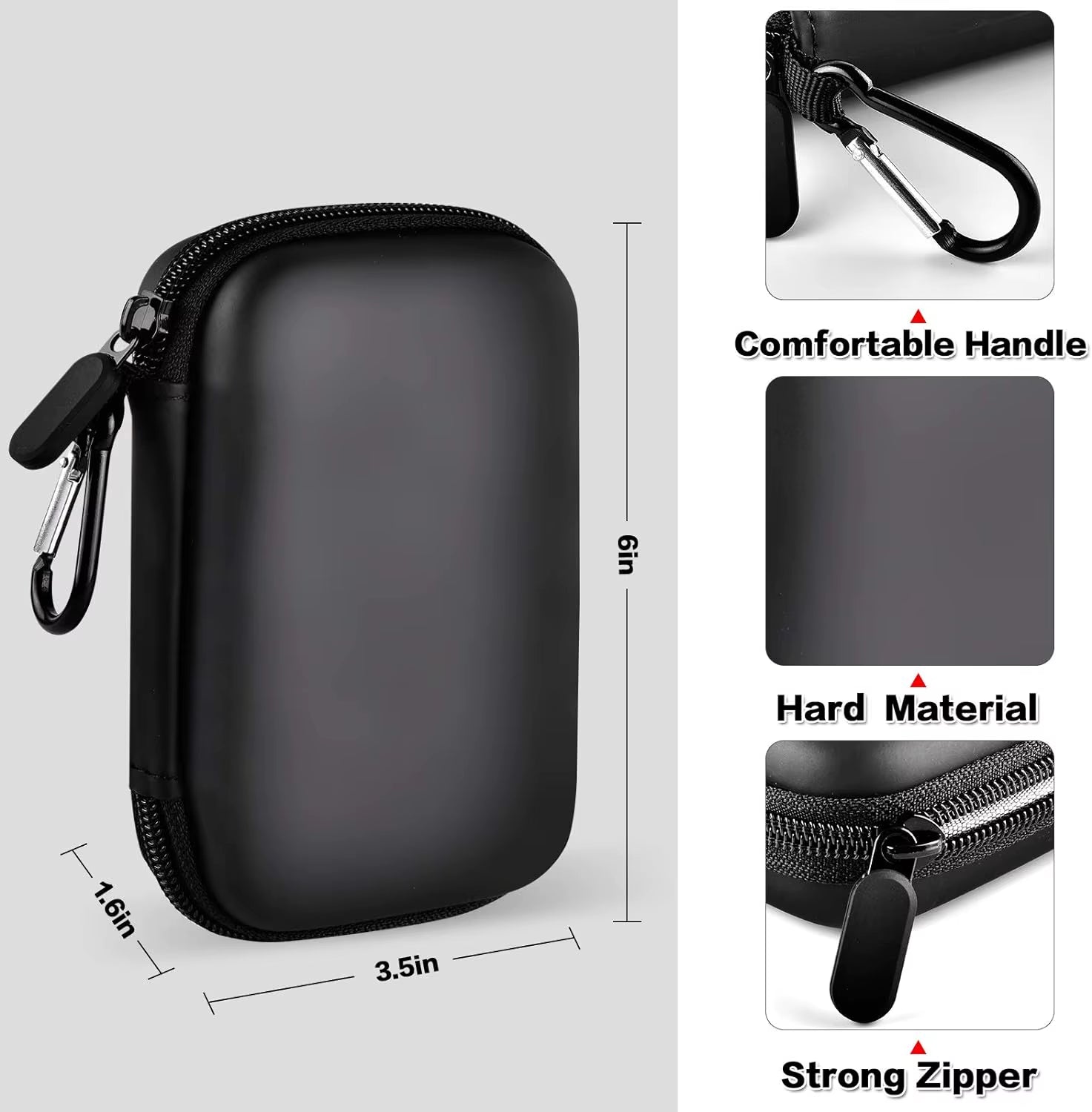 Case Compatible with Samsung T7/ T7 Touch Portable SSD 1TB 2TB 500GB USB 3.2 External Solid State Drive, Travel Carrying Case