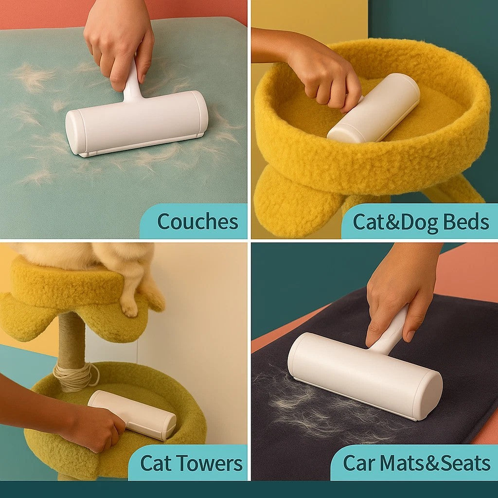 Pet Hair Remover Lint Roller for Dog Cat Fur – Eco-Friendly Reusable (Pack of 2)
