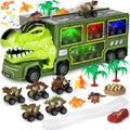 Dinosaur Truck Toys for Boys 3-6 Years, Dinosaur Truck Carrier -Tyrannosaurus Transport Car Carrier Truck with Lights, Music and Sounds, Dinosaur Play Sets for Boys Girls