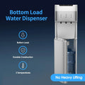 UV Self-Cleaning Water Cooler Dispenser for 3-5 Gallon Bottle Bottom Loading with 3 Temperature Settings Silver