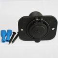 Dual USB Charger Socket for Boat/Rv/Car/Motor-Home (Black W/White Light)