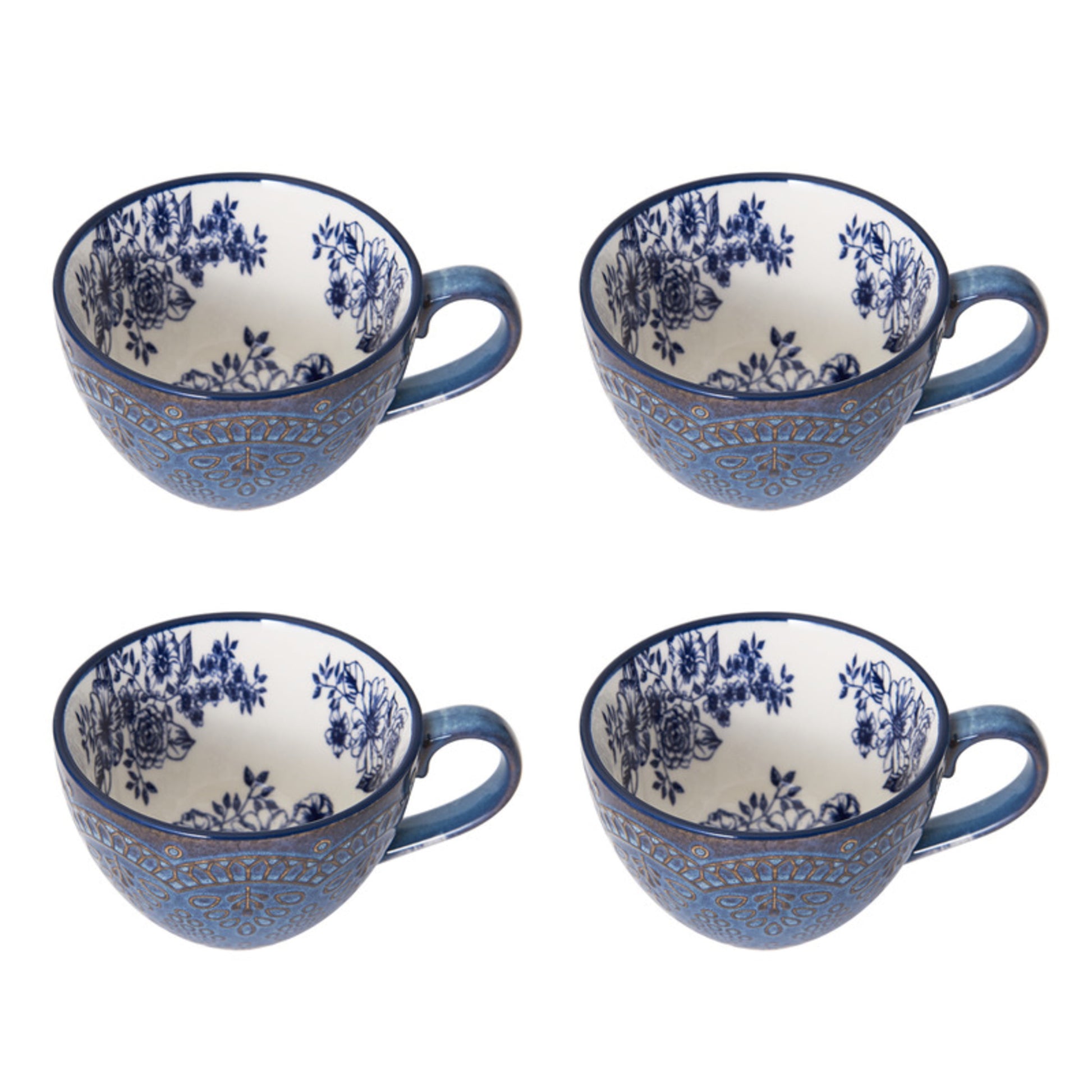 Gabriela Blue Stoneware 16-Piece Dinnerware Set
