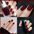 Dark Red Matte Nail Polish - Quick Dry Frosted Cherry Red Gel Nail Polish, Velvet Finish, Cruelty Free