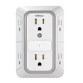 Wall Charger, Surge Protector, 6 Outlet Extender with 4 USB Charging Ports 3-Sided 1050J Power Strip Multi Plug Adapter Spaced for Home Travel Office