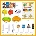 Electric Train Set Flexible Race Track Toys, Building Toy Train Track Gravity-Defying 3D Embedded Layouts & Motorized Car, STEM Learning Gift