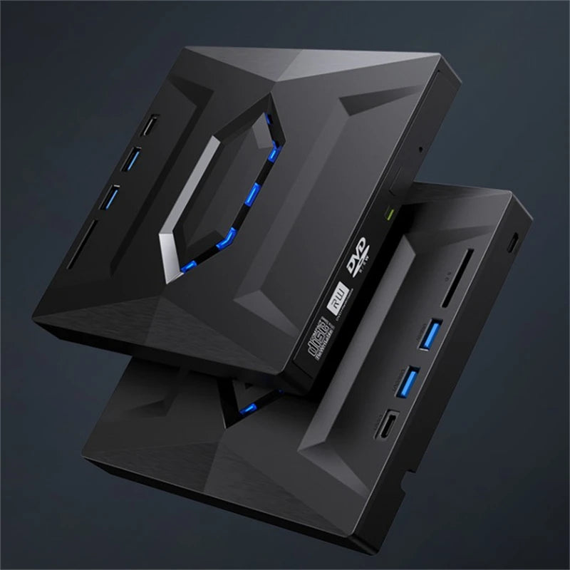 4In2 USB3.0 Type C External CD DVD RW VCD Optical Drive with SD Card Reader DVD Burner CD Writer Super Drive for Laptop Notebook